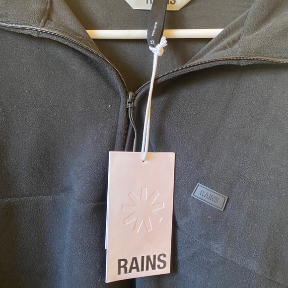 Rains Addis Fleece Half Zip Men’s Black XXL - Picture 5 of 5